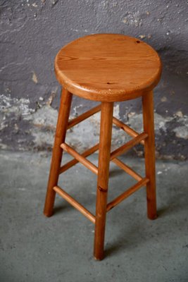 Vintage Pinewood Bar Stool, 1960s for sale at Pamono
