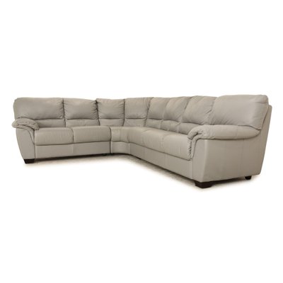 1801 Corner Sofa in Gray Leather from Natuzzi for sale at Pamono