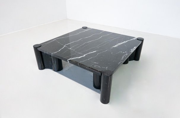 Jumbo Coffee Table in Black Marble attributed to Gae Aulenti
