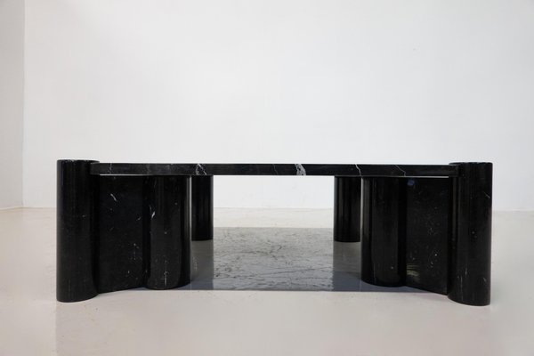 Jumbo Coffee Table in Black Marble attributed to Gae Aulenti