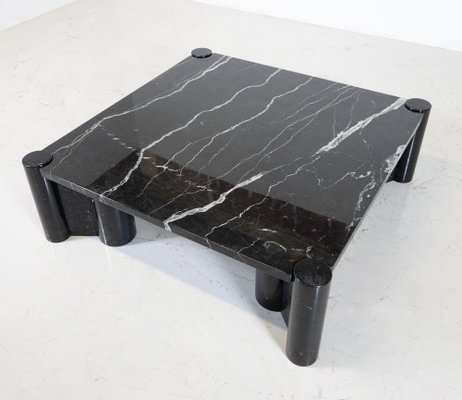 Jumbo Coffee Table in Black Marble attributed to Gae Aulenti