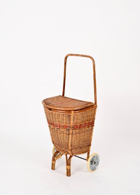 Rattan Folding Service Tray, 1960s for sale at Pamono