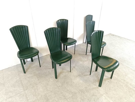 Leather retro online dining chairs
