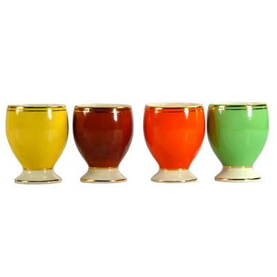 ANCIEN COQUETIER MÉTAL décors tournant art deco EUR 23,00 - FR