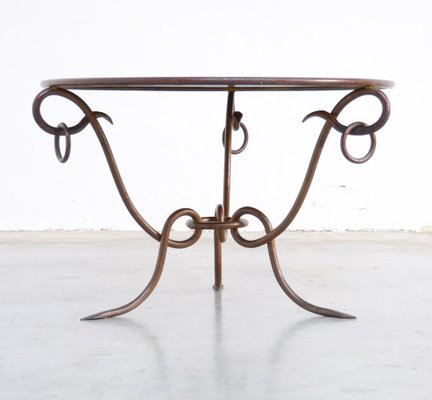 Table Basse Vintage En Fer Forge Dore Par Rene Drouet En Vente Sur