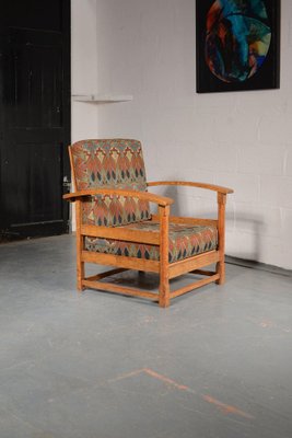 Cotswolds School Light Oak Armchair attributed to Heals 1920s for