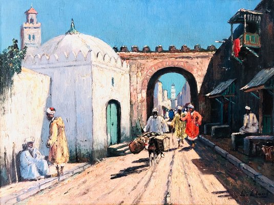Leo Eland, Porta della città nordafricana, Olio su tela, anni '20 in  vendita su Pamono