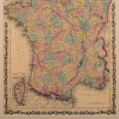 Large Vintage France Map, 1970s for sale at Pamono