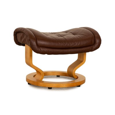 Footstool in Brown Leather from Stressless