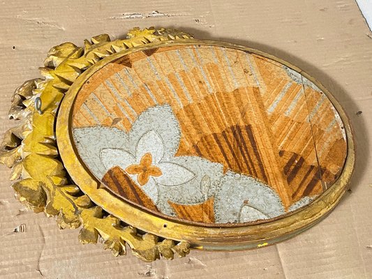 Specchio da parete in legno dorato, Francia, XIX secolo in vendita