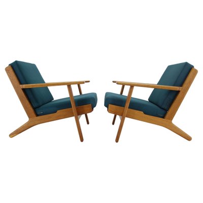 Set of GE 290 Armchairs in Oak attributed to Hans J. Wegner for