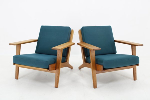 Set of GE 290 Armchairs in Oak attributed to Hans J. Wegner for