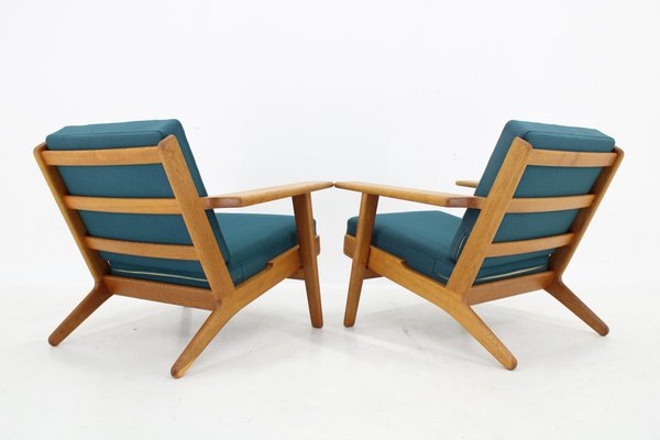 Set of GE 290 Armchairs in Oak attributed to Hans J. Wegner for
