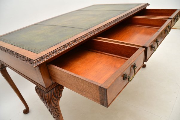 Burr Walnut Leather Top Desk 1900s