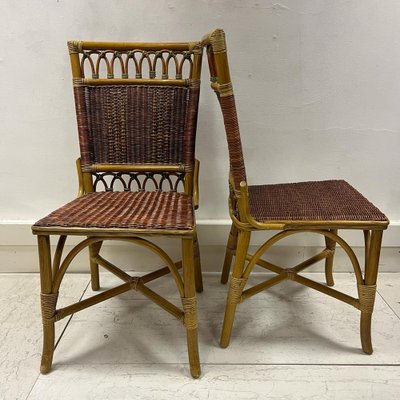 Wicker dining chairs 2024 set of 2