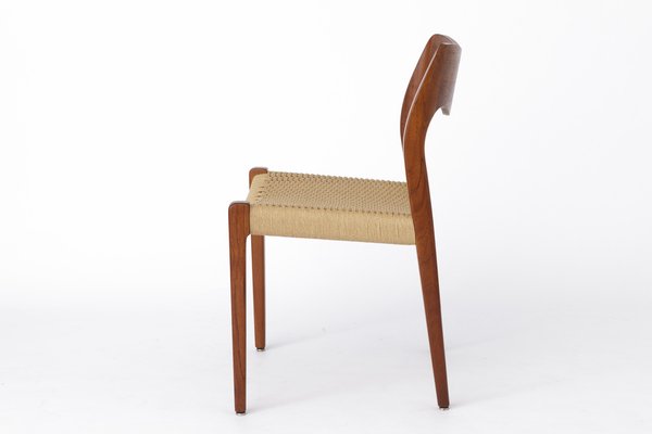 Vintage Model 71 Chair in Teak by Niels Moller 1950s for sale at