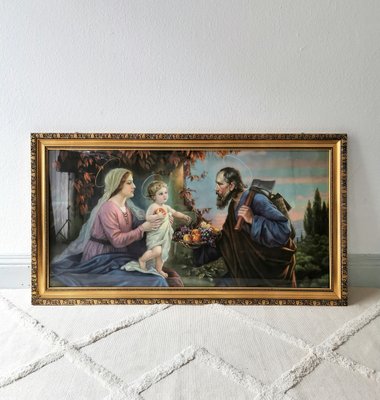 Maria, Giuseppe e Gesù, anni '50, stampa, con cornice