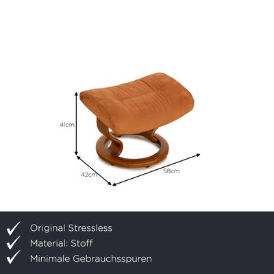 Brown Fabric Armchair Ottoman from Stressless Set of 2