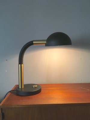 Vintage German Brass And Black Metal, Vintage Black Desk Lamp
