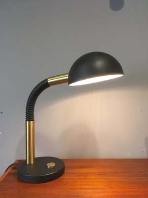Vintage German Brass And Black Metal, Black Metal Desk Lamps