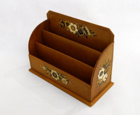 Vintage Art Deco Desktop Set in Leather, 1920s, Set of 4 for sale