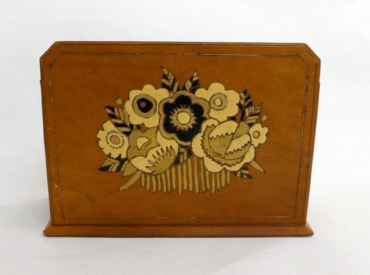 小物入れ ART DECO vintage WFace Vintage Art Deco Desktop Set in Leather, 1920s, Set of 4 for sale