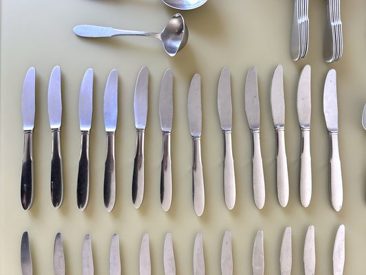 Ménagère de couteaux de table vintage en acier inoxydable