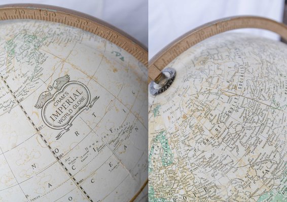 Floor Standing Model No 16. Crams Imperial World Globe on a Turned