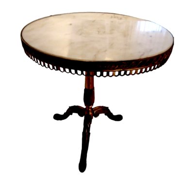 Bronze and outlet marble side table