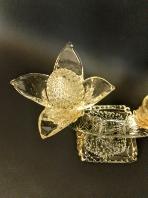 Portacandele Votivo In Vetro Con Fiori Veri Secchi E Piedistallo - Set Da 6 Per Centrotavola