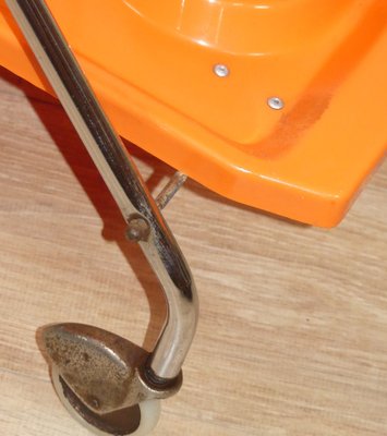 Chariot de Bar Pliable en Plastique Orange, 1970s en vente sur