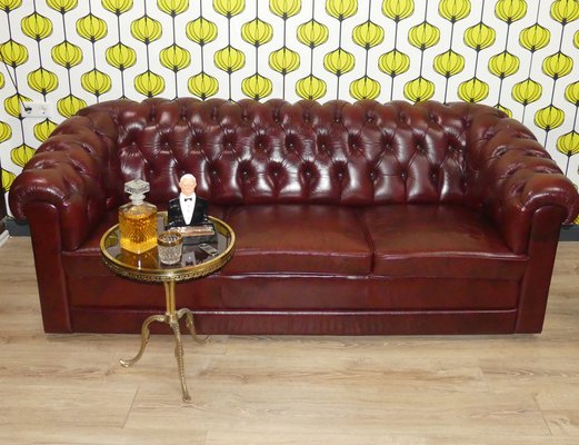 Oxblood chesterfield 3 piece 2024 suite for sale
