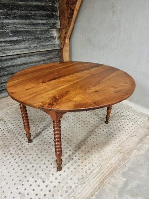 Round Table Drop Leaf Table in Walnut 1890s for sale at Pamono