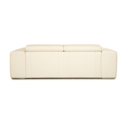 Avenue Leather Two Seater Cream Sofa from Who s Perfect