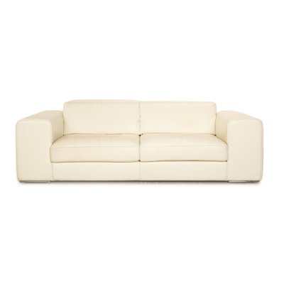 Avenue Leather Two Seater Cream Sofa from Who s Perfect
