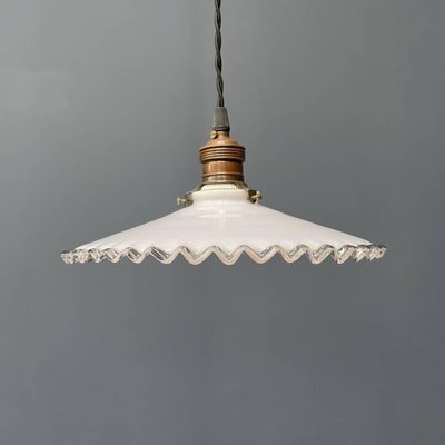 Vintage milk top glass hanging lamp