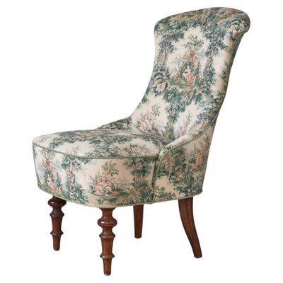 Scandinavian Emma Slipper Chair in Sanderson Textile, Early 20th Century