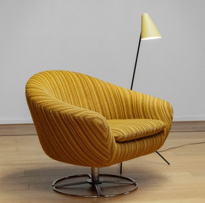 Yellow Boucle Swivel Chair from Dux Sweden 1960s for sale at Pamono
