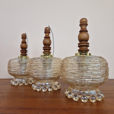Vintage clear shop glass hobnail lamp