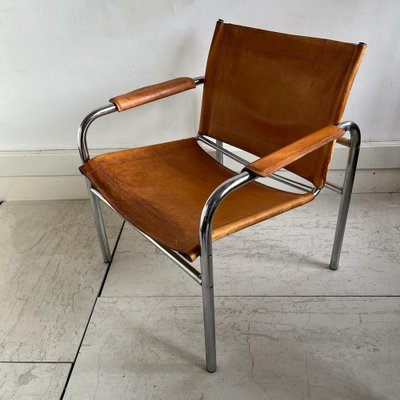 Vintage Scandinavian Leather Klinte Armchair attributed to Tord