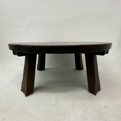Brutalist Wooden Coffee Table 1970s for sale at Pamono