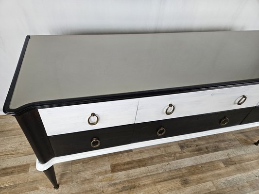 white dresser black top Homall 7-Drawer Wood Dresser for Bedroom, Large Storage Cabinet with  Anti-Tip Safety and Modern Arch Design,Double Classified Storage Organizer  Chest main image 1