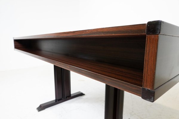 Scrivania Mid-Century moderna in legno con cassetti, anni '60 in