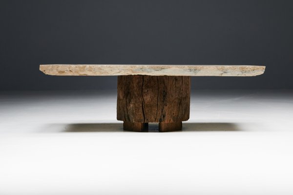 Reclaimed russian oak plank coffee table deals