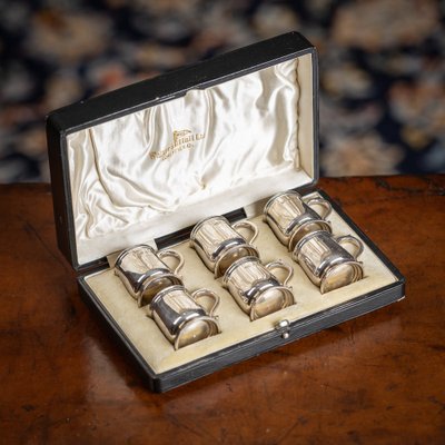 20th Century Silver Tankard Shot Cups from Walker & Hall