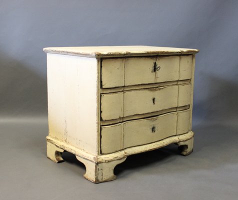 Small Danish Baroque Painted Wooden Chest Of Drawers 1760s For