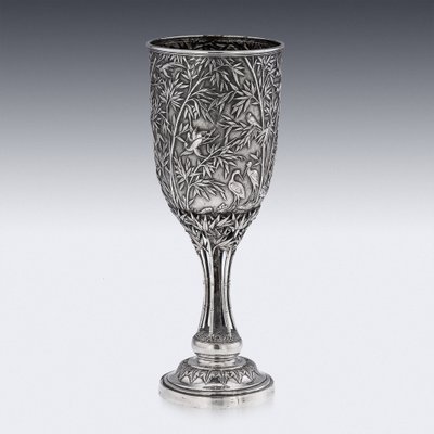 19th Century Chinese Export Silver Goblet from Lee Ching, 1870s