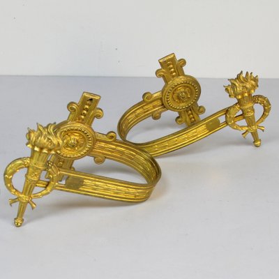 Bastoni per tende in metallo dorato Mercury, XIX secolo, set di 2