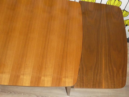 Large Extendable Dining Table in Walnut 1960s for sale at Pamono