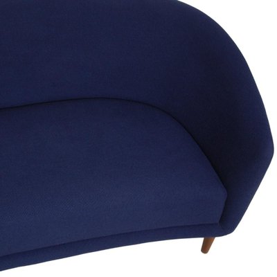 Little Mother 3 Seater Sofa in Blue Hallingdal Fabric by Finn Juhl